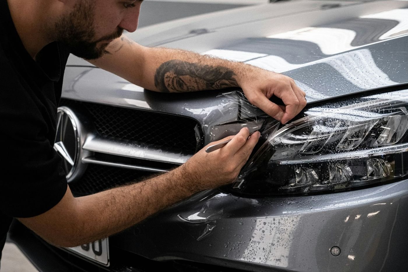 Approved installer applying Titan film to Titan standards